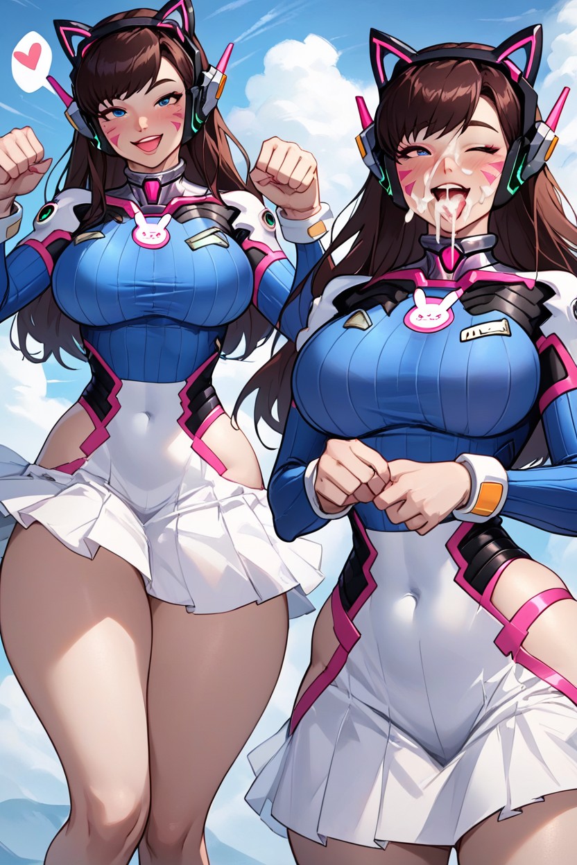Front View, Neckline, Smiling Mouth Open AI Porn