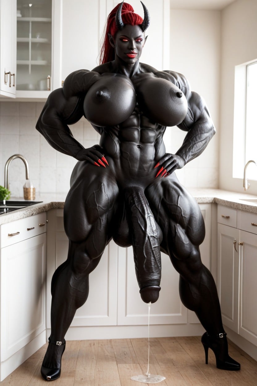 Gigantic, Muscular, Thick Thighs Shemale AI Porn