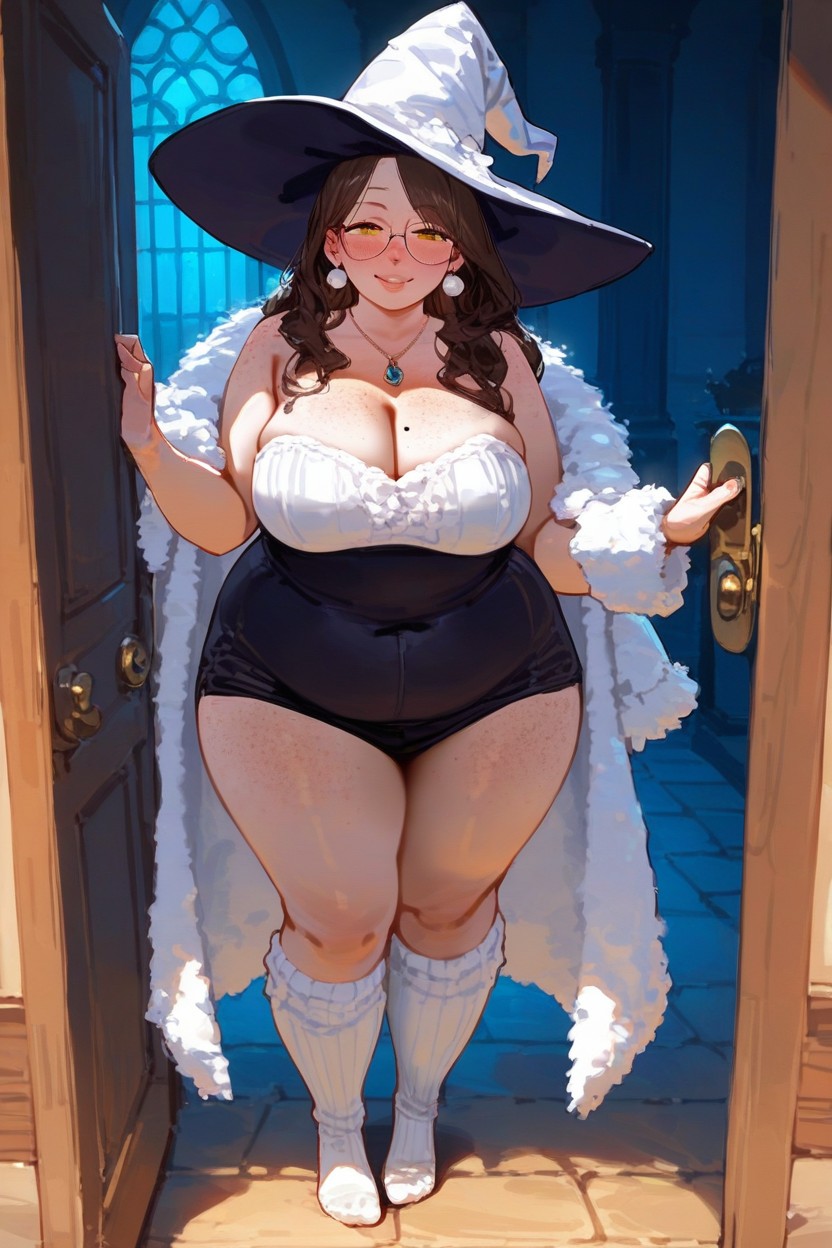 At Doorway, Cape, Tender Eyes BBW AI Porn