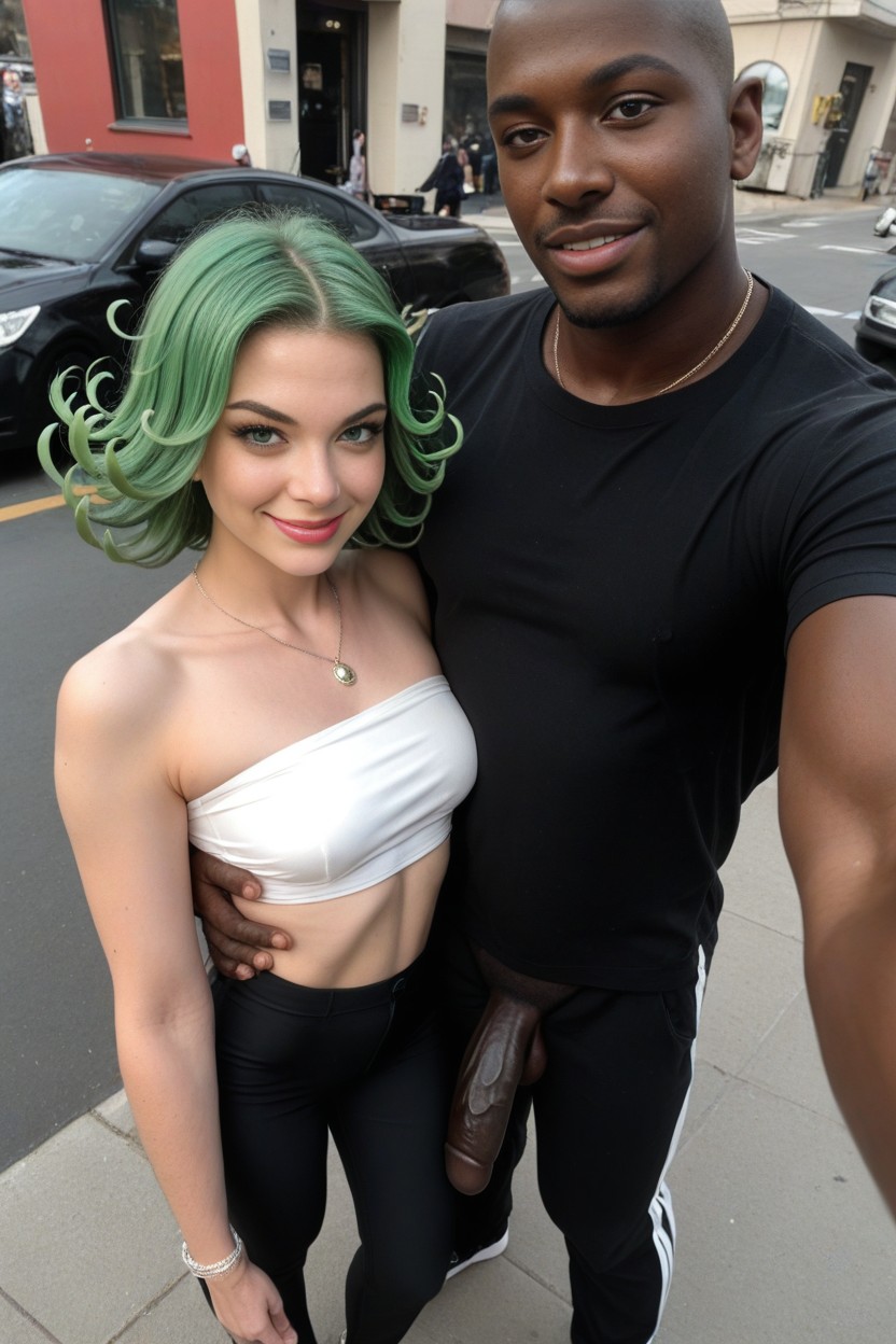 Pale White Skin, Black Sweat Pants, Looking At Viewer AI Porn