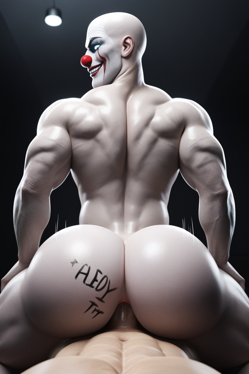 Body Writing, Rear View, Bottom Is An Evil Clown AI Gay Porn