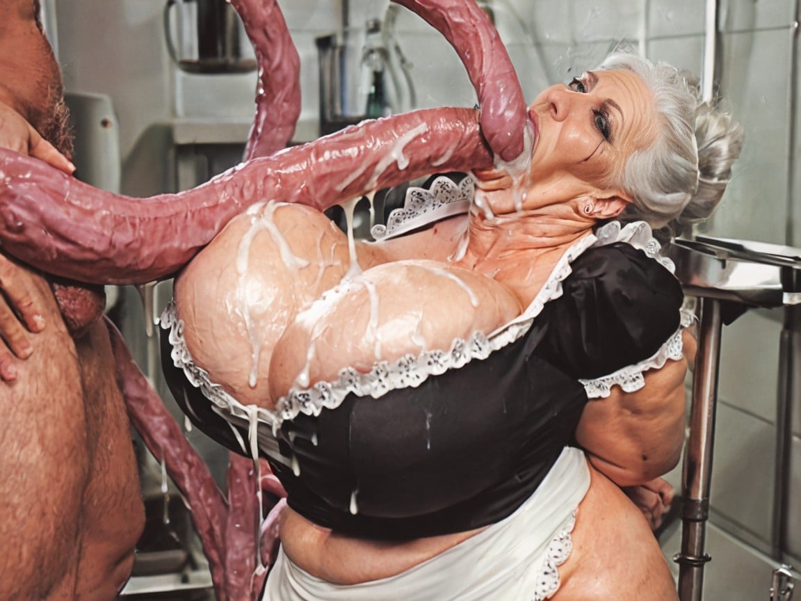 Touch The Ground Boobs, Oiled Skin, Big Tentacle AI Porn
