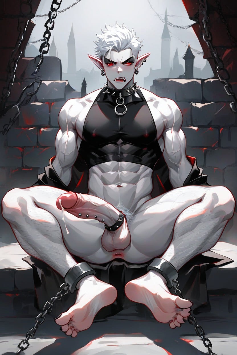 Painted Toes, Large Erect Precum Cock, Snake Bite Piercing 게이 AI 포르노