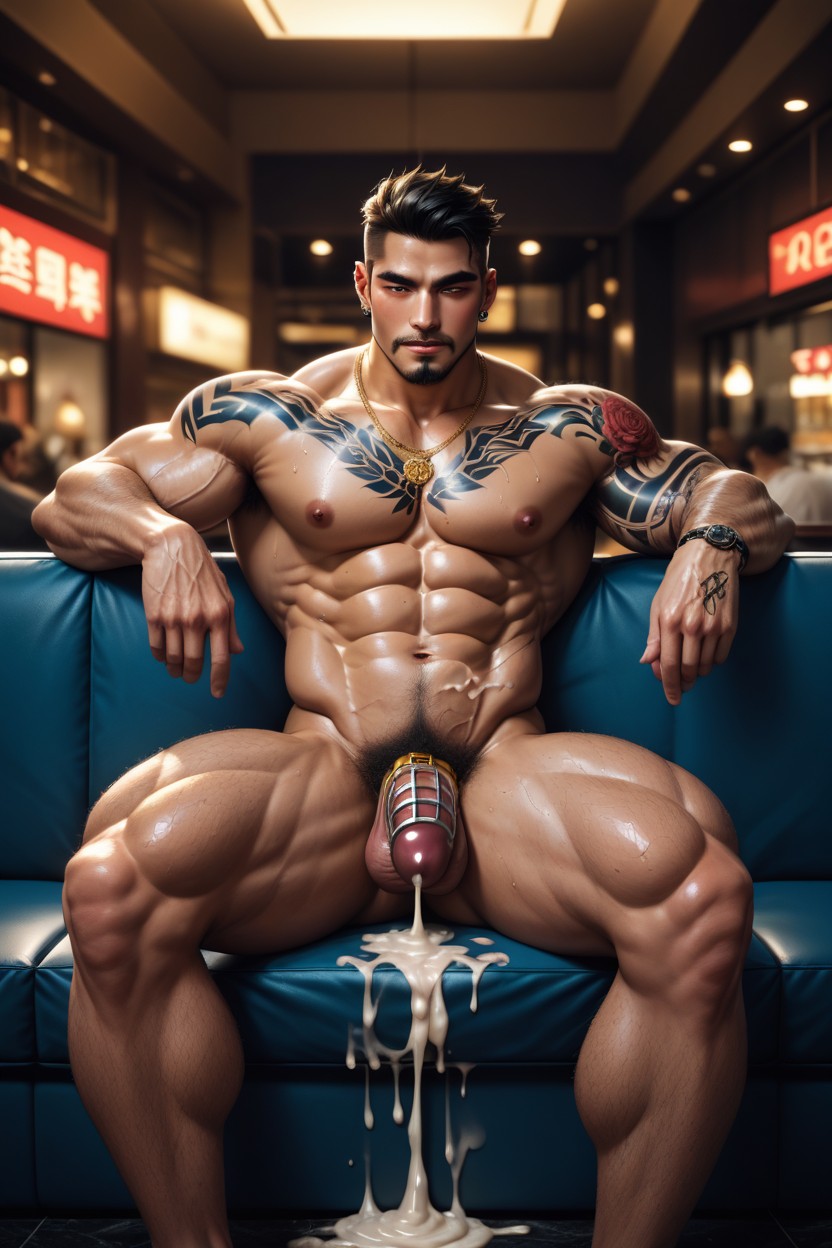 Laid Back, Chest Tattoos, 18+ AI Gay Porn