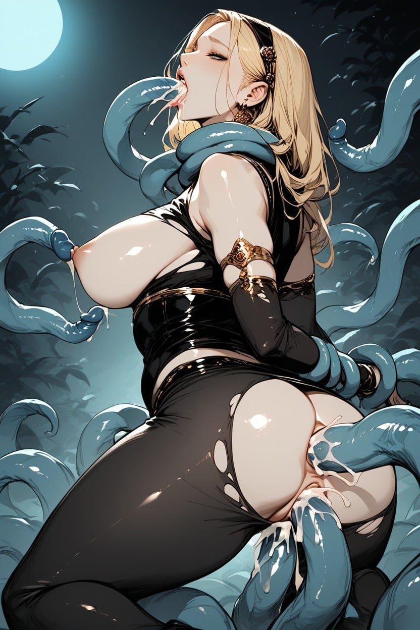 Legs Spread, Open Mouth, Cum In Mouth Hentai AI Porn