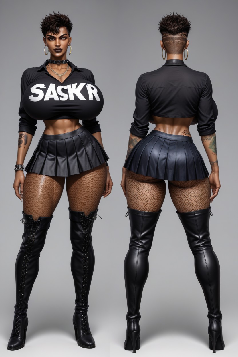 Dark Skin, Touching Tits, 18+ AI Porn