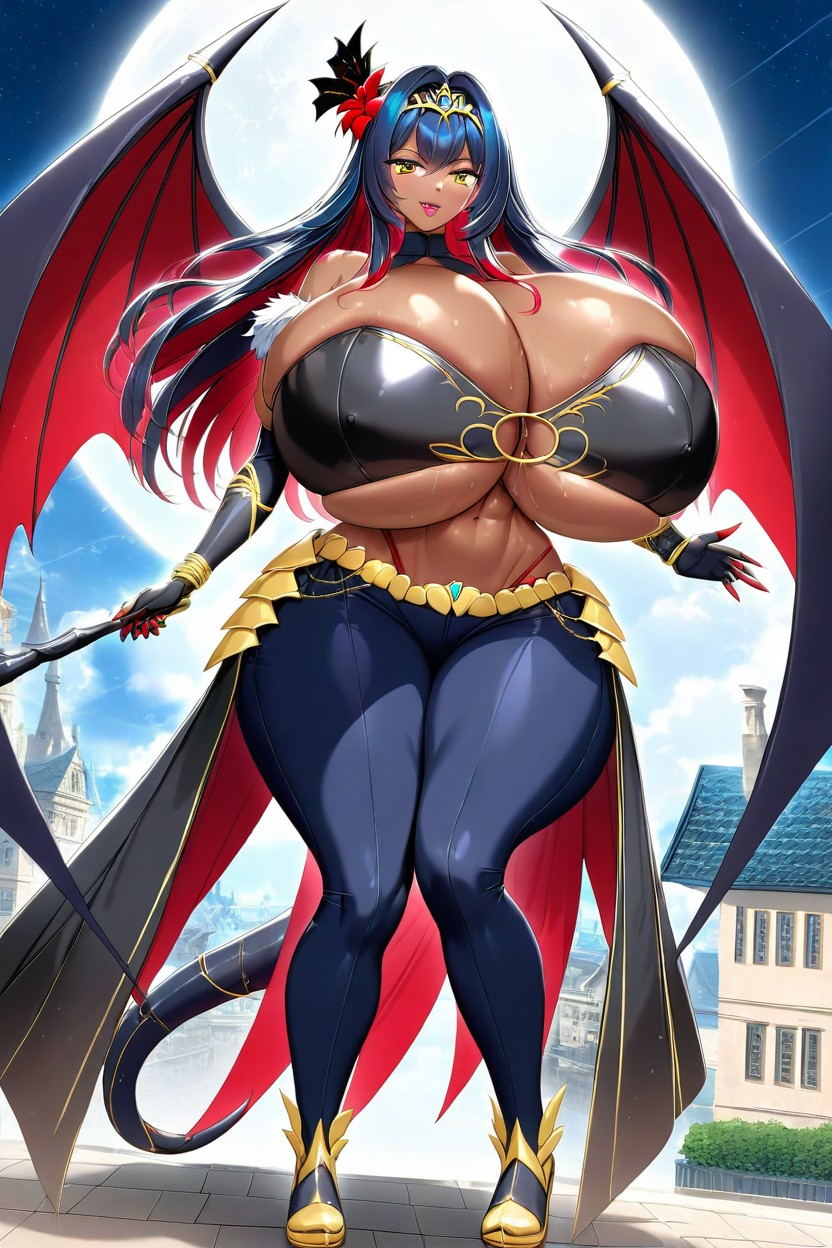 Long Sleeves, Colossal Breast, Exposed Stomach Hentai AI Porn