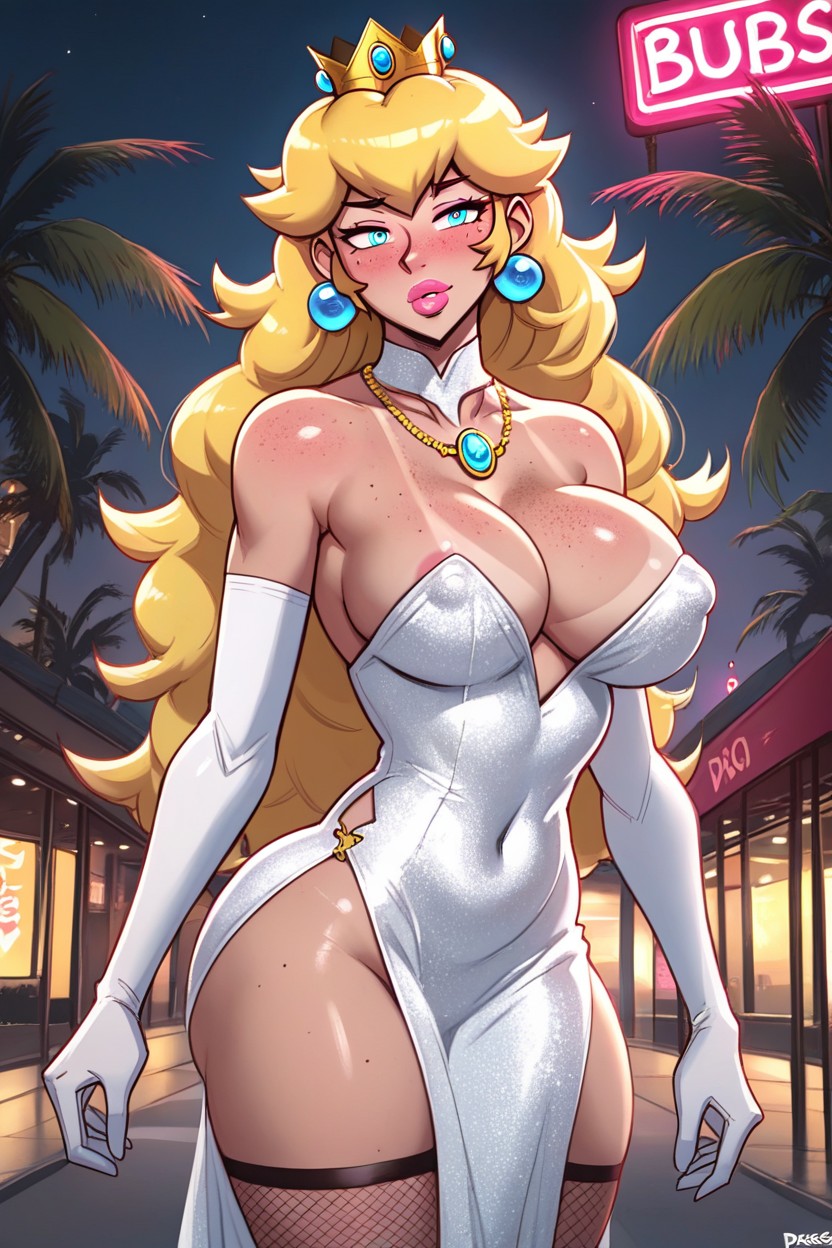Palm Trees, Outdoors, Dark Tanned Skin Hentai AI Porn