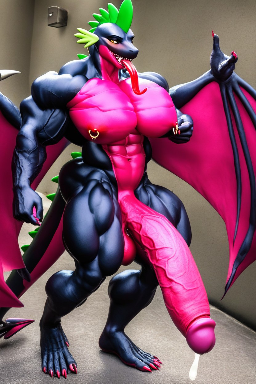A Thick Stream Of Precum Pooling On The Floor, Huge Wings, Ultra Porno IA Furry