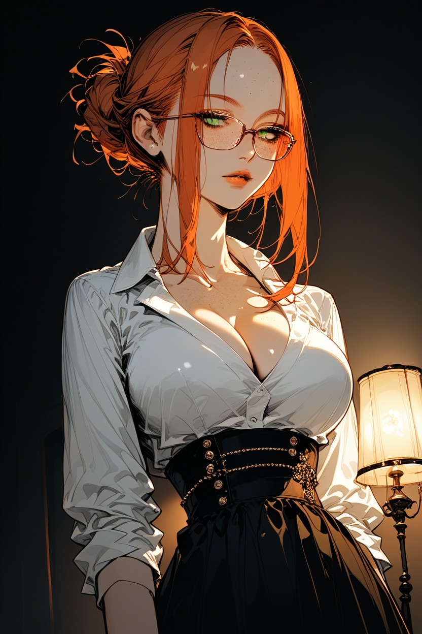 Attractive, Hourglass, Ginger Hentai AI Porn