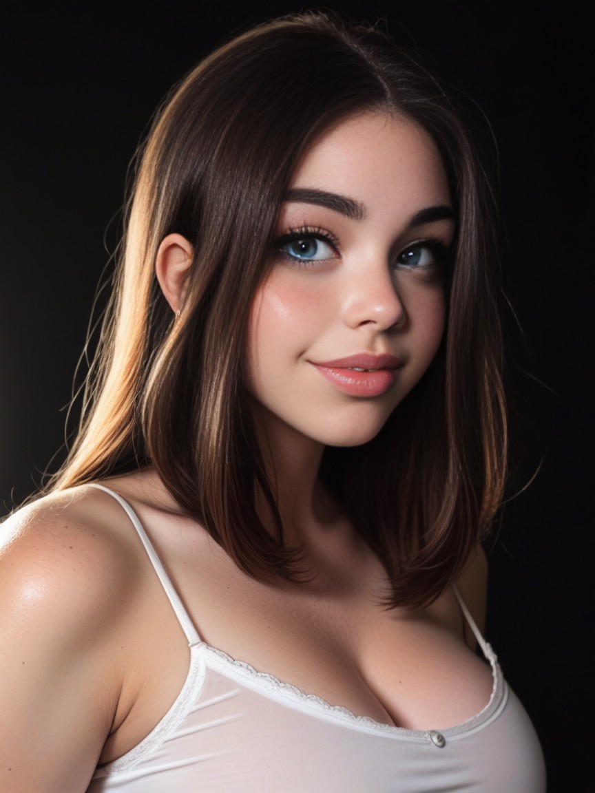 Long Length, Bust Shot, Round Cheeks AI Porn