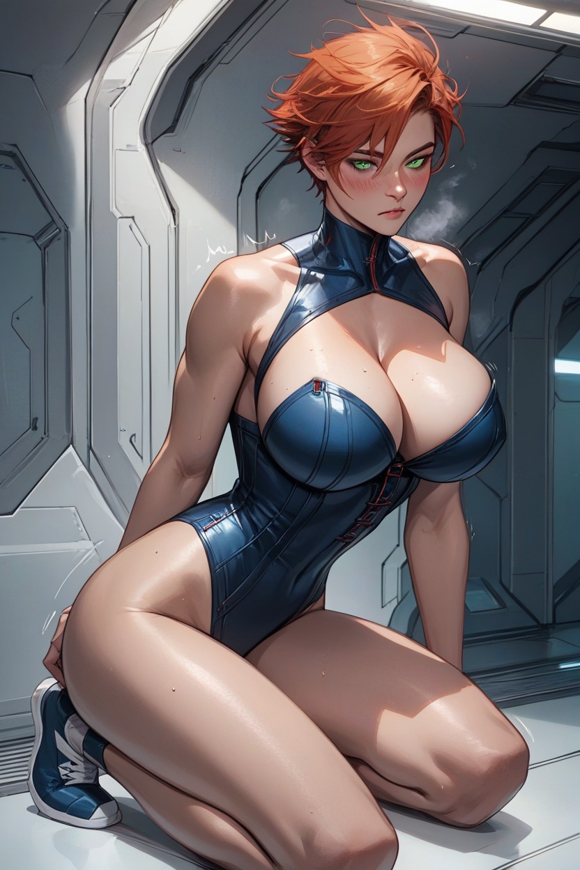 Ginger Skin, Massive Breast, Cleavage Hentai AI Porn