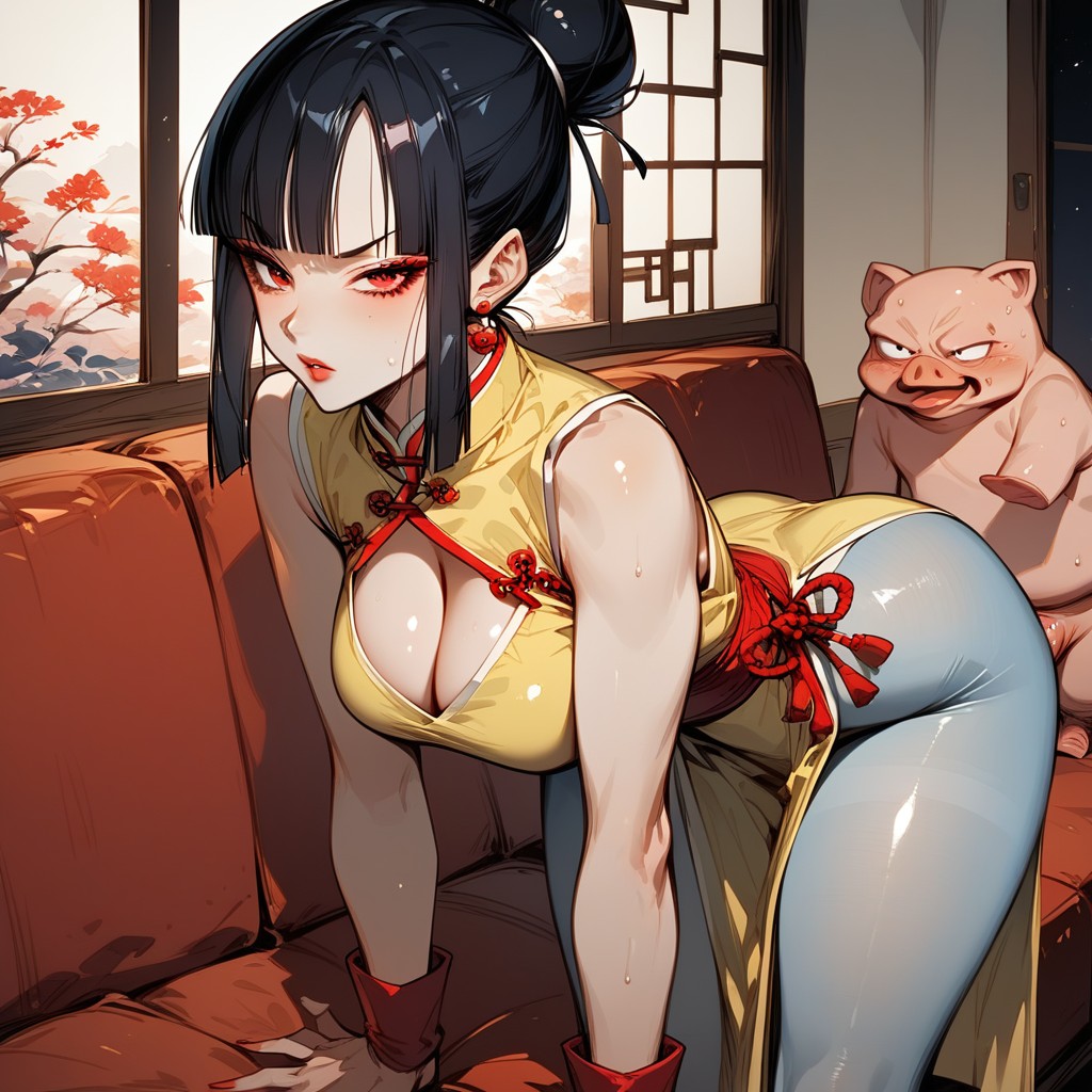 Massive, Orange Scarf, Brown Boots Hentai AI Porn