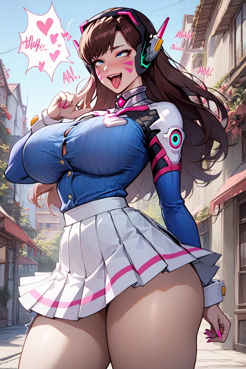 Moaning Sound Effects, Blushing, Pink Lipstick AI Porn