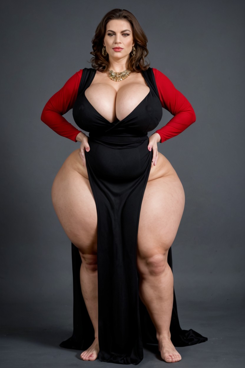 Brown Eyes, Wearing Imperial Clothes, Thick Thighs MILF AI Porn