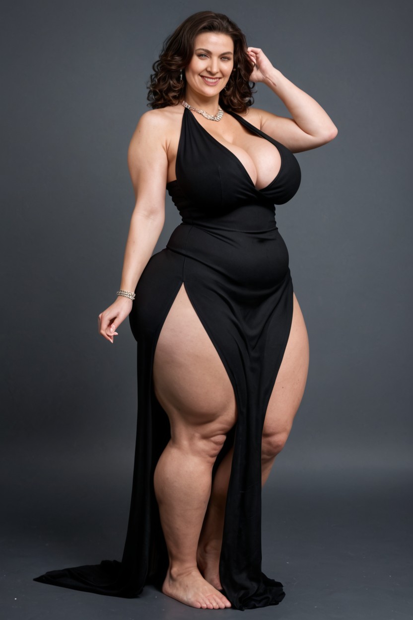 Natural Tits, Huge Wide Hips, Bitch Face MILF AI Porn