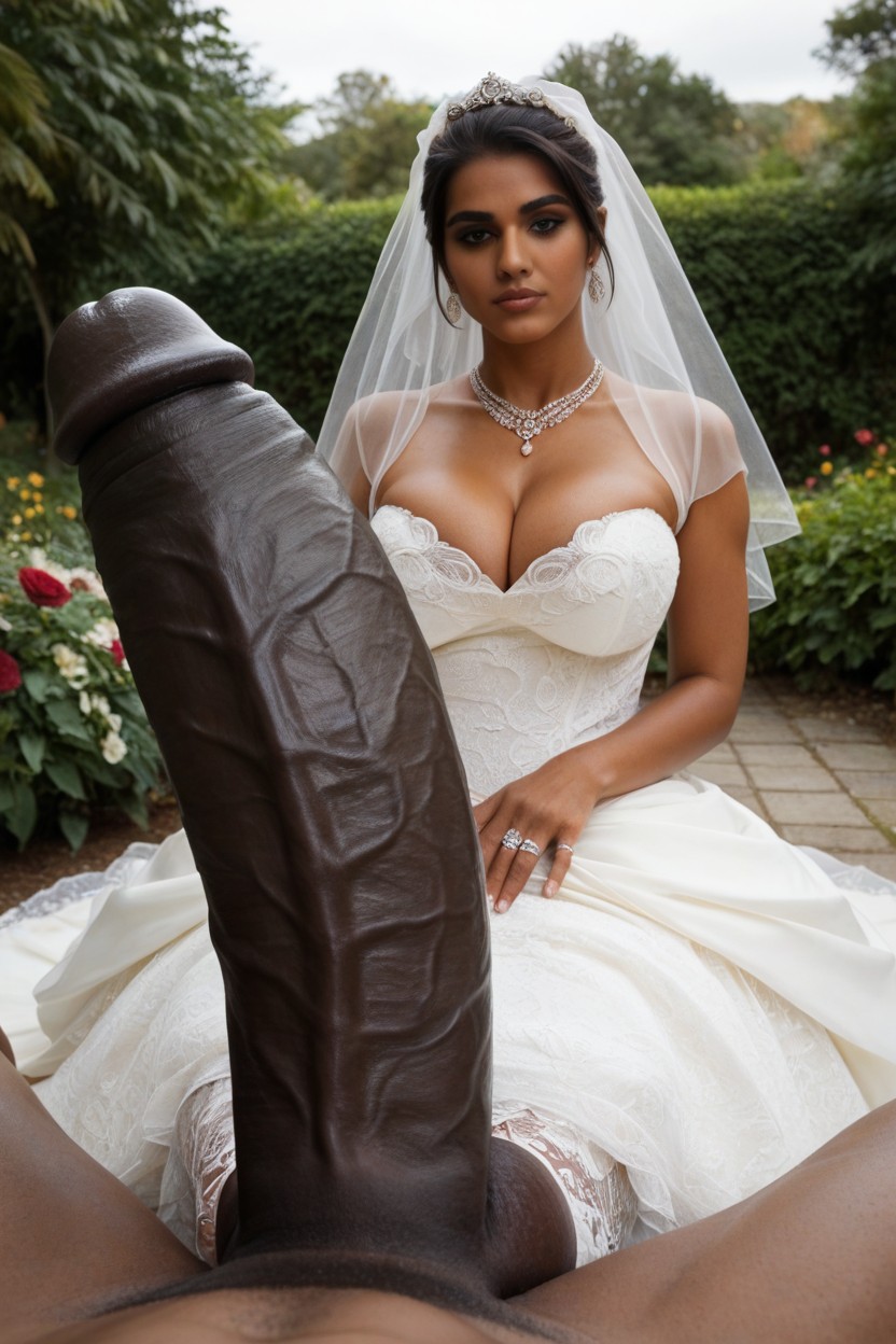 Close Up, Giant Tits, Wedding Ring On Black Cock Indian AI Porn