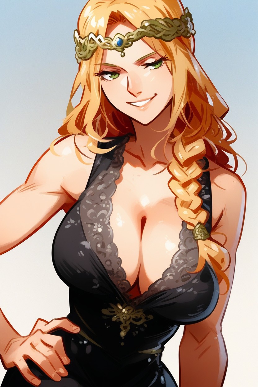 Bust Shot, Sketch, Braided AI Porn