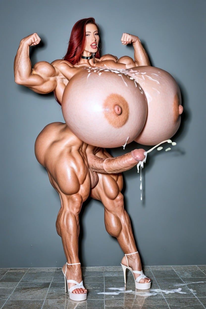 Long Hyper Beast Minotaur Cock, Puffy Nipples, Colossal Breast AI Porn