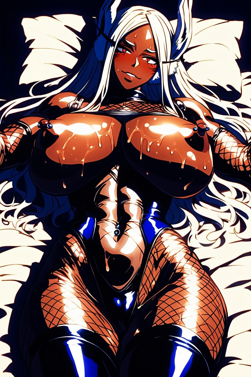 H Hentai Manga Cover, Latex Sleeve Gloves, Hourglass Hentai AI Porn