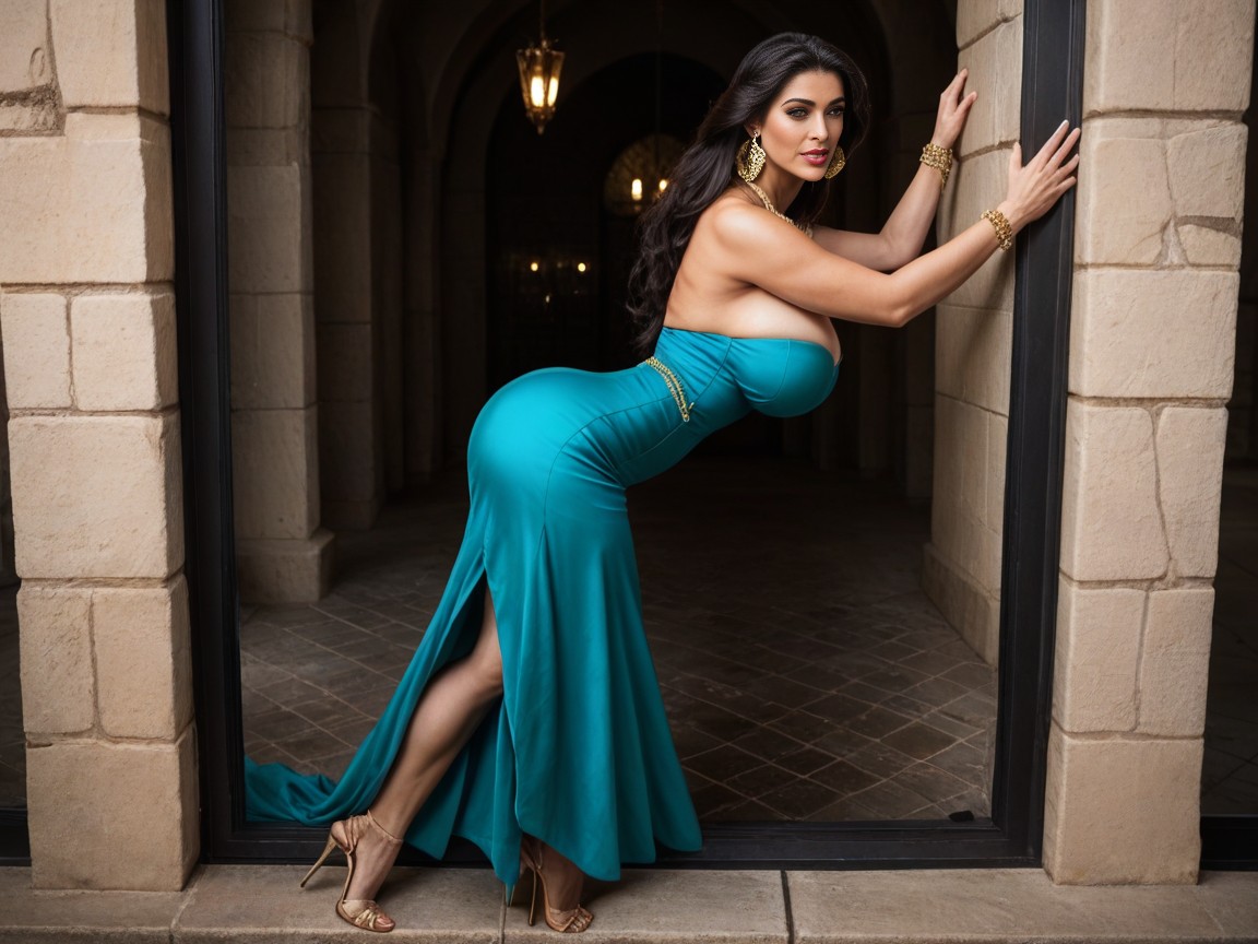 Award Willing Photo, Long Necklace, Full Body AI Porn