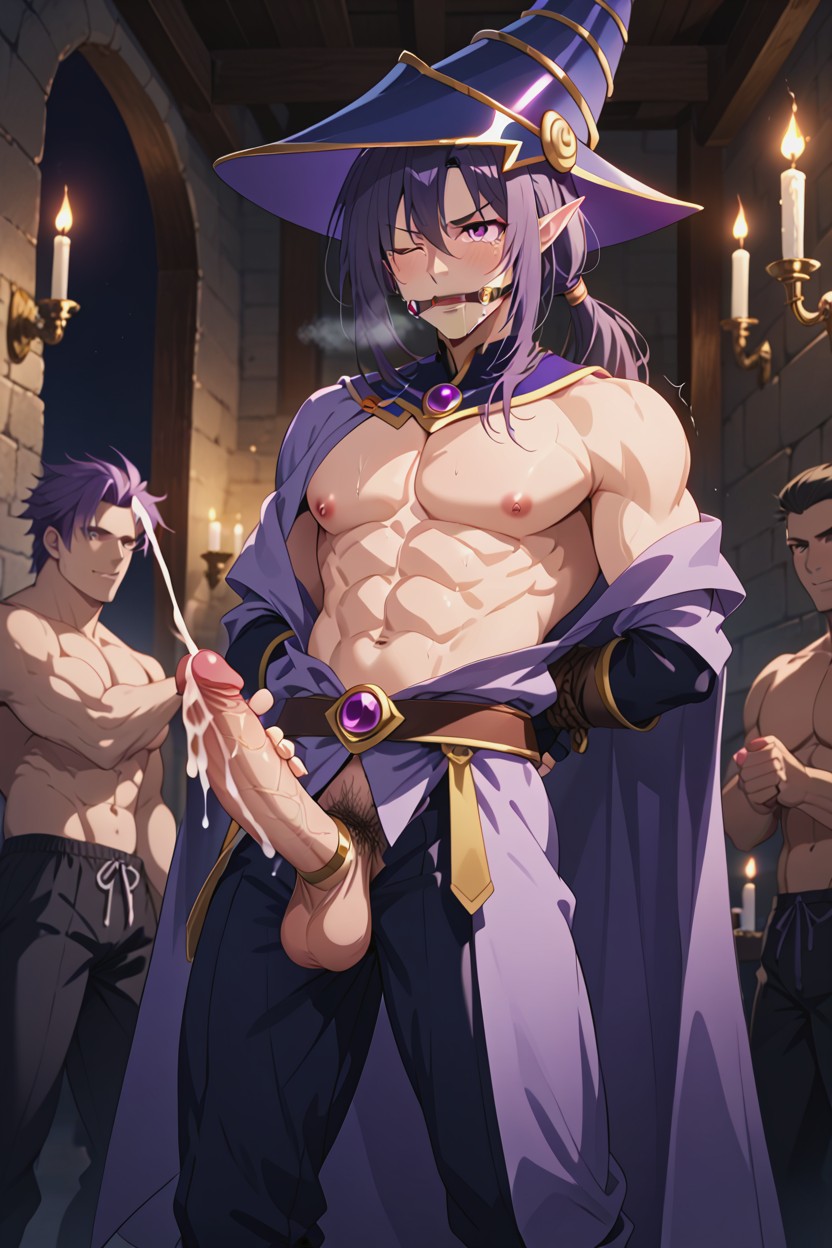 Muscular Tigh, Dark Magician From Yugioh, Tanned Skin AI Gay Porn