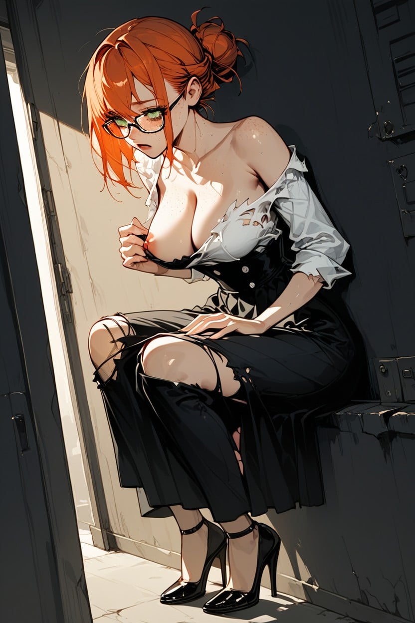 Rounded Breast, Darkness, Off-shoulder Hentai AI Porn