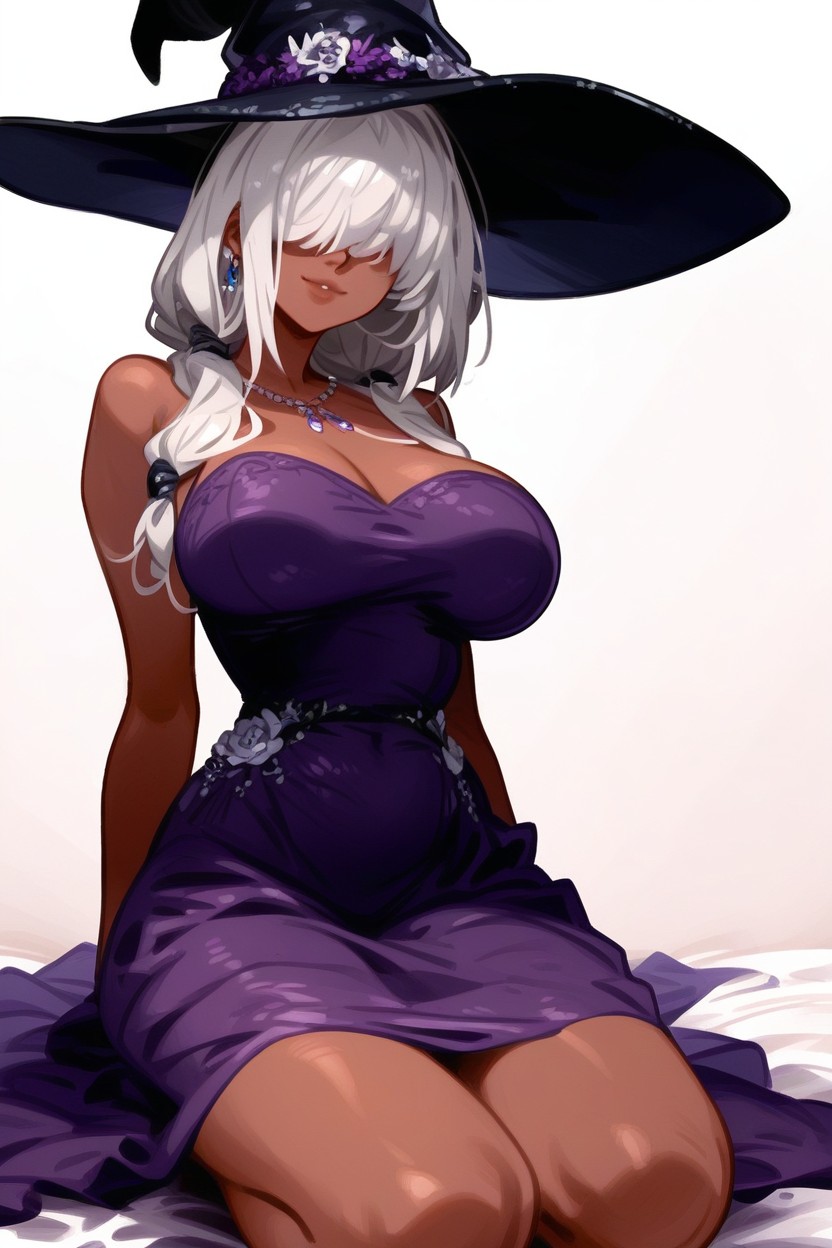 Sketch, Kneeling, Pitch Black Skin Woman Sitting On Knees Hentai AI Porn