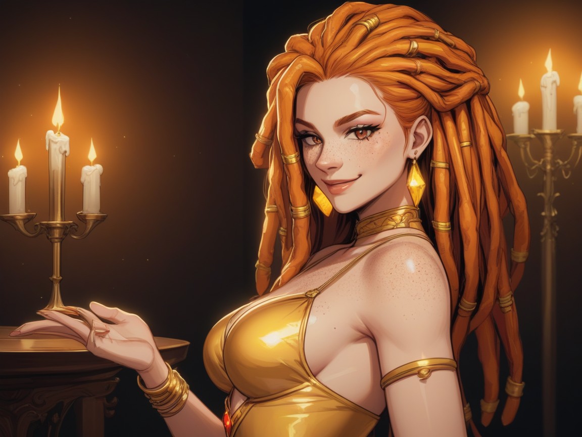 Hips Wider Than Chest, Ass Depth Low, Gold Silk Transparent Robes Latina AI Porn