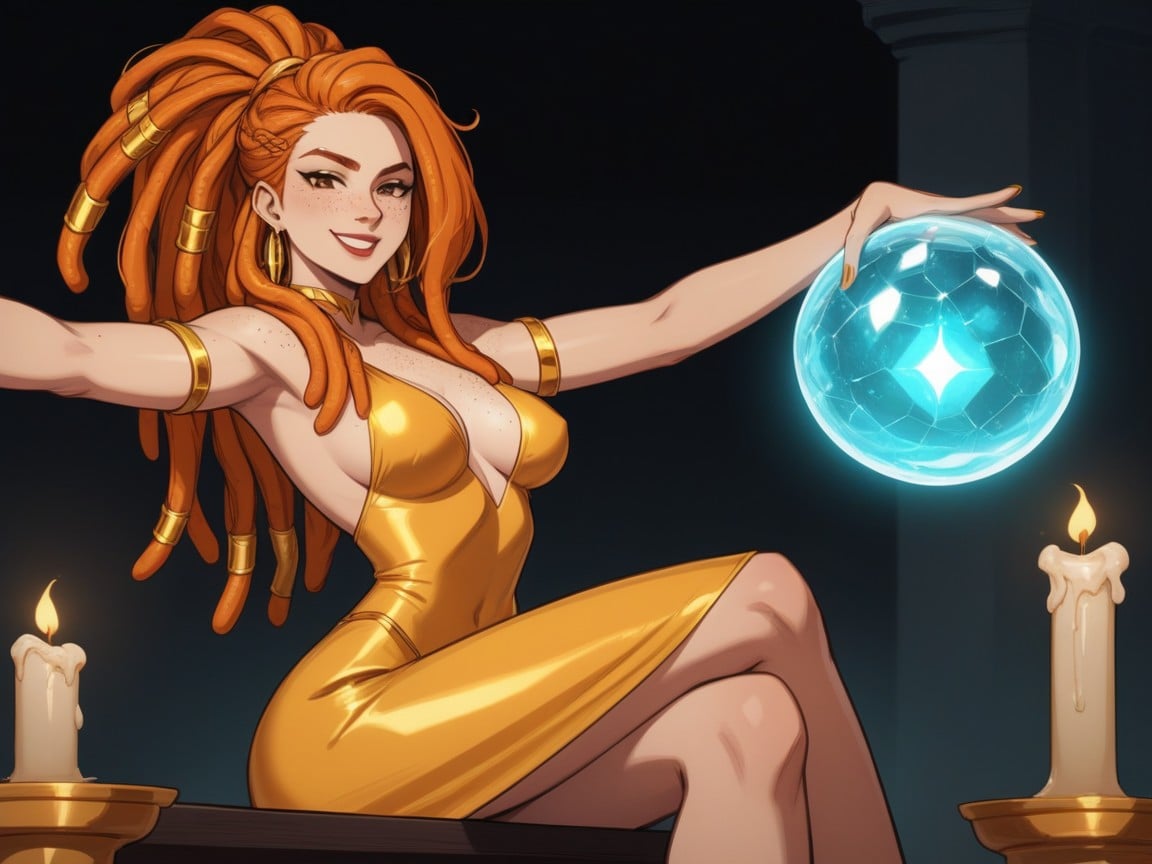 Glowing Neon Gold Crystal Ball, Gold Jewelry, Round Medium Ass Latina AI Porn