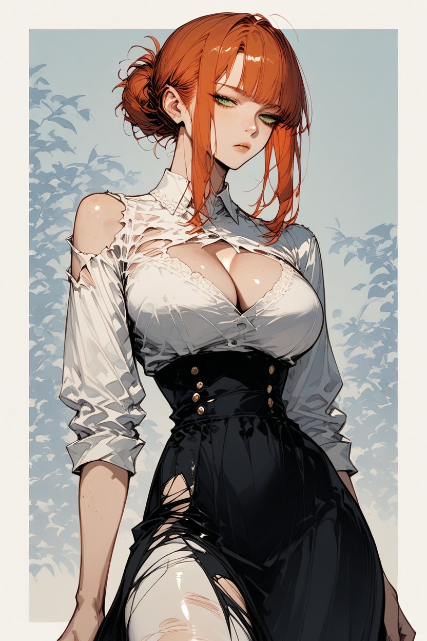 Green Eyes, Off-shoulder, 18+ Hentai AI Porn