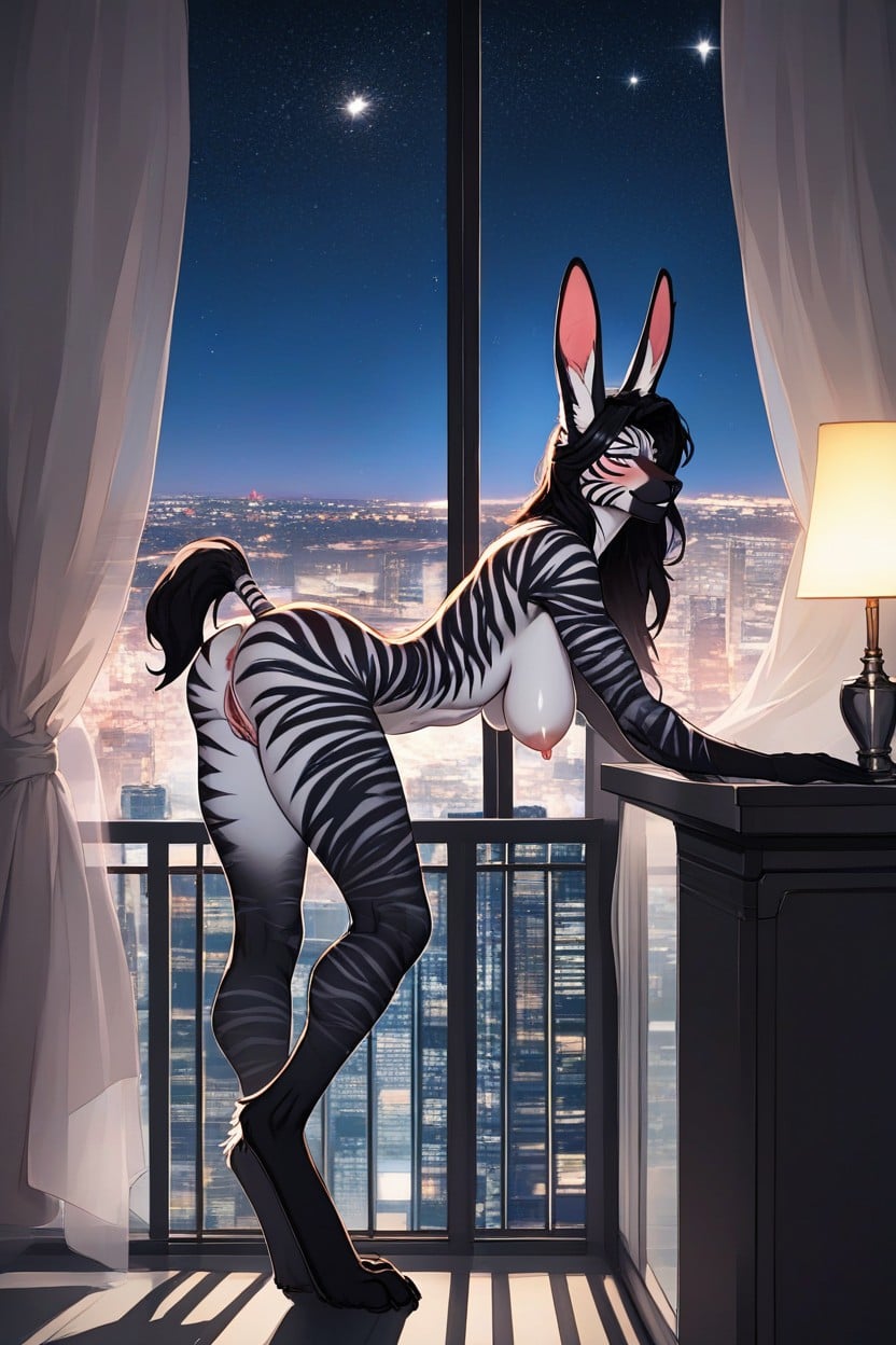 Black Paw Pads, Hase, Runder Po Furry KI Porno