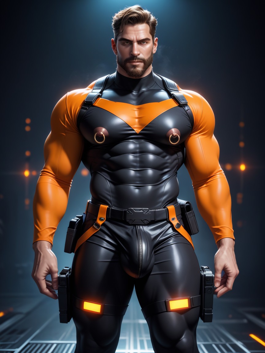 Large Ass, Muscle Daddy Physique, Hyper Realistic 게이 AI 포르노