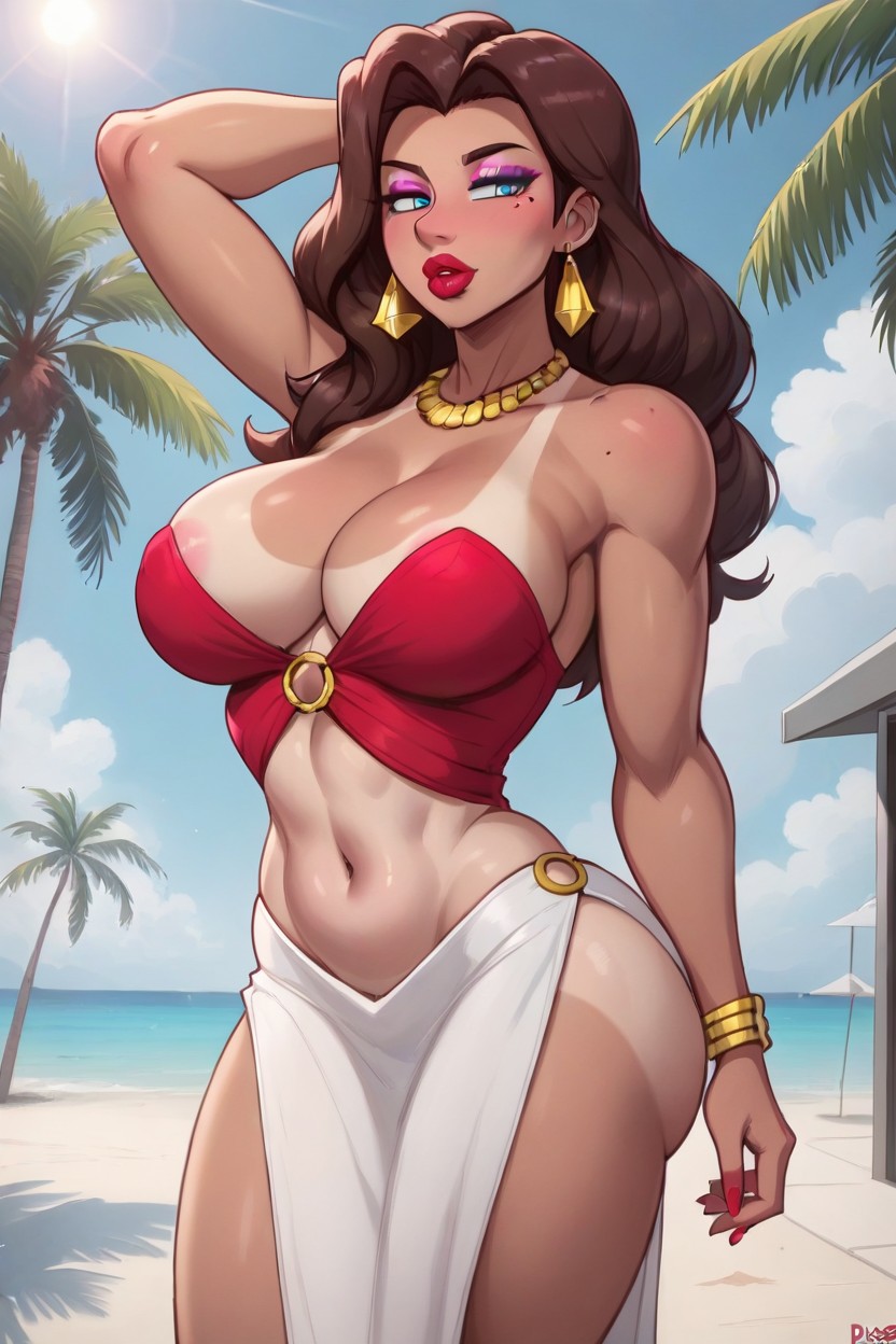 Sexy Navel, Round Butt, Wide Hips Hentai AI Porn