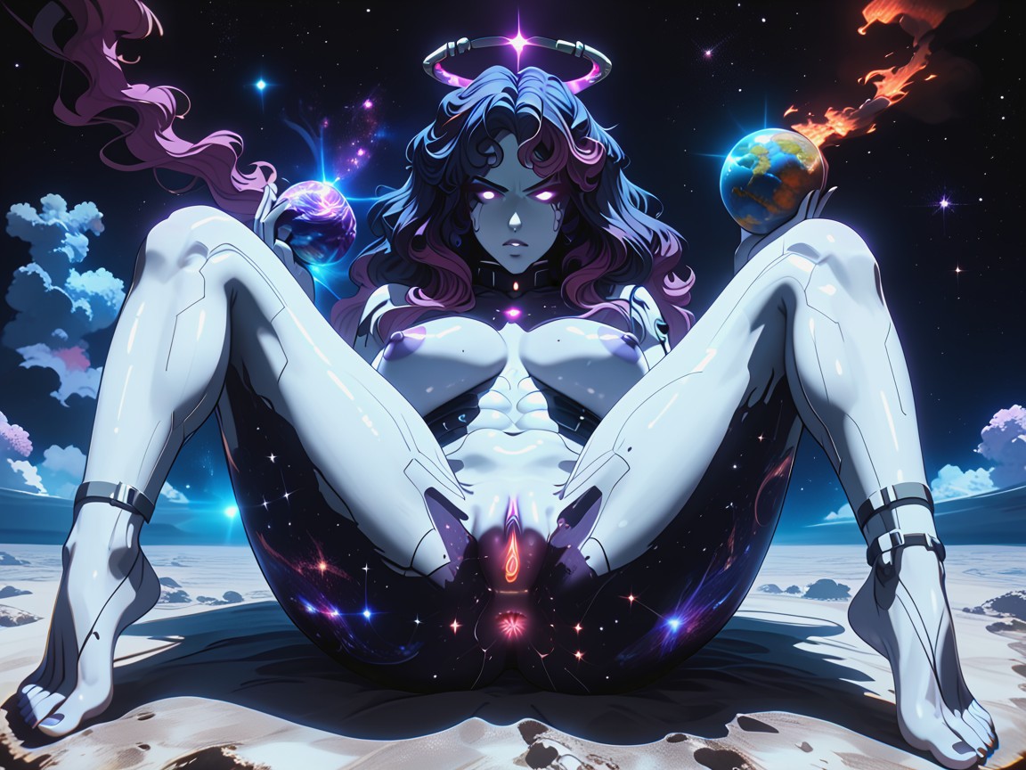 God Like Body, Anal Insertion, Space Nebula Hair Hentai AI Porn