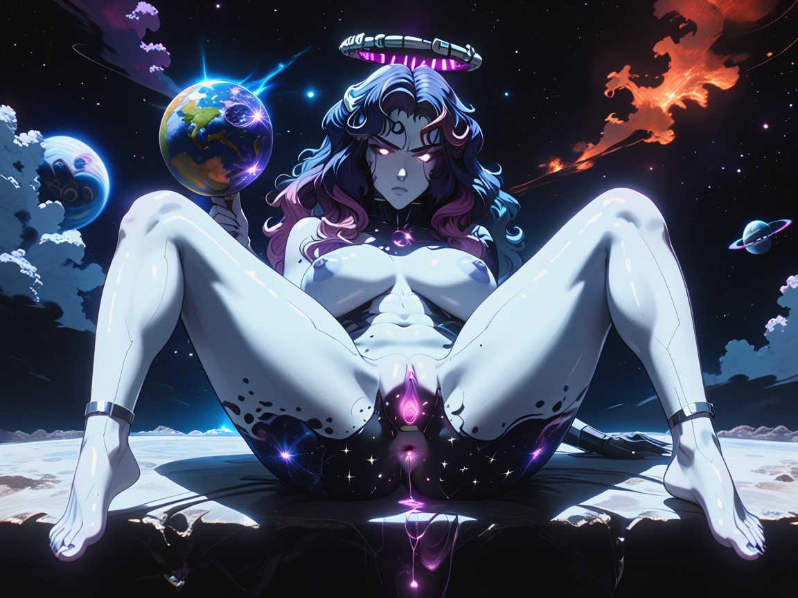 Holding Planet Earth In One Hand, Dark Void Eyes, Perfect Body Hentai AI Porn