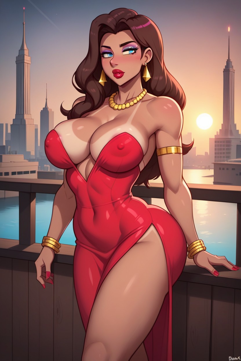 Skindentation, See Through Dress, Round Butt Hentai AI Porn