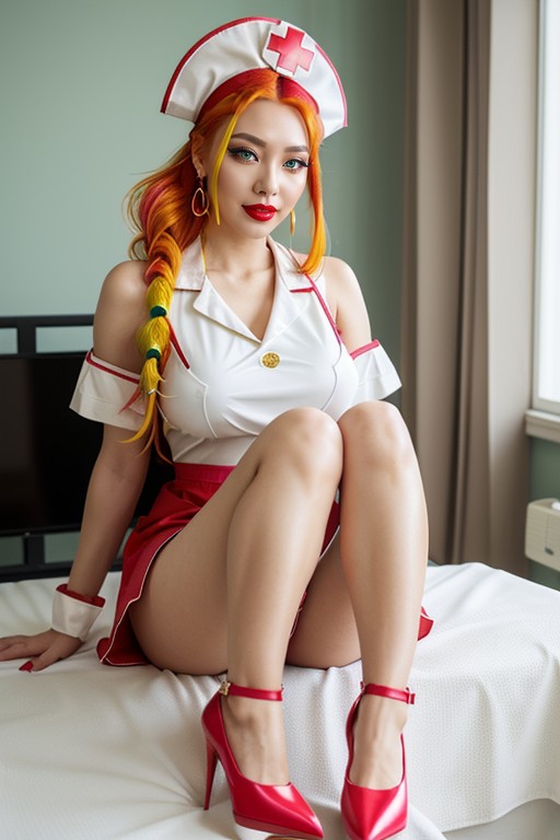 White Nurse Outfit, Korean, Person In View AI Porn