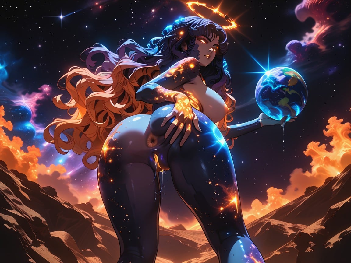 Floating In Space, Fire Nipples, Rounded Ass Hentai AI Porn