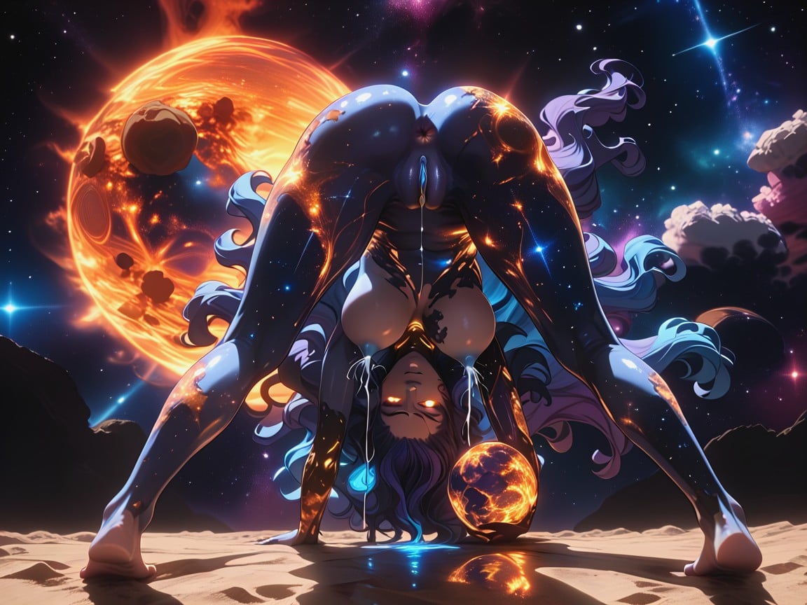 Floating In Space, Galaxy Sized Celestial Female God, Galaxy View Skin Hentai AI Porn
