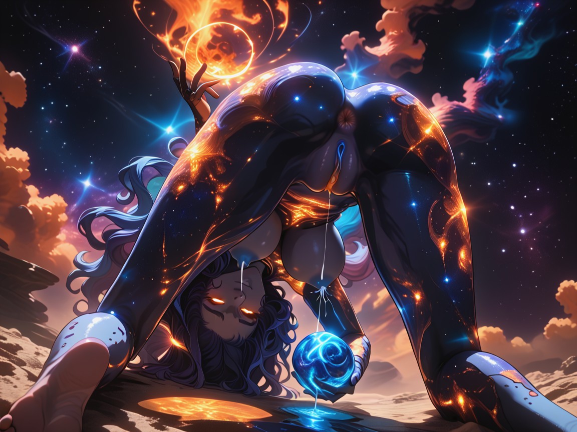 God Like Ass, Floating In Space, Looking Back Over Shoulder Hentai AI Porn