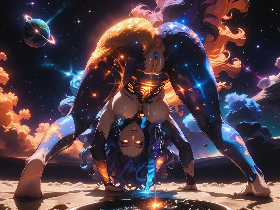 Black Glowing Eyes, Perfect Legs, Angry Orgasm Look Hentai AI Porn