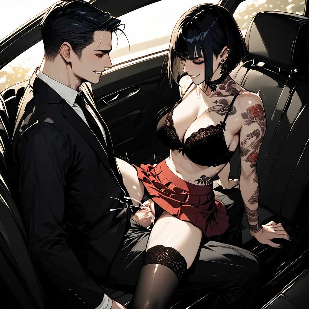 Orgasm, Red Skirt Pulled Up, Boss Style Hentai AI Porn