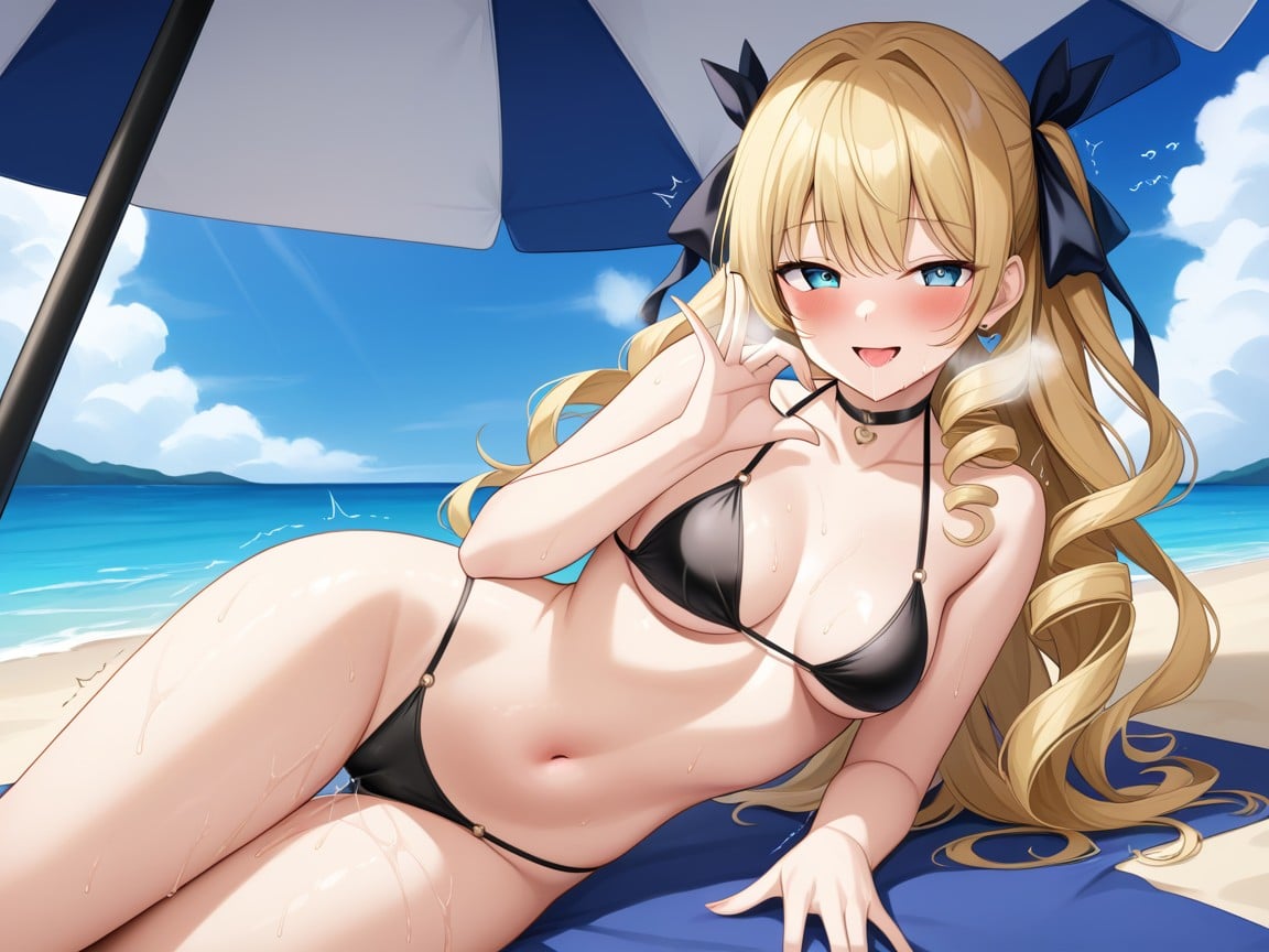 Heart Hand Gesture, Bounce Lines, Small Breasts Hentai AI Porn
