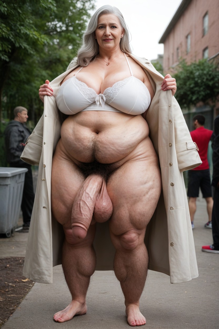Hyper Saggy Balls, Hyper Hairy Arms, Standing AI Porn