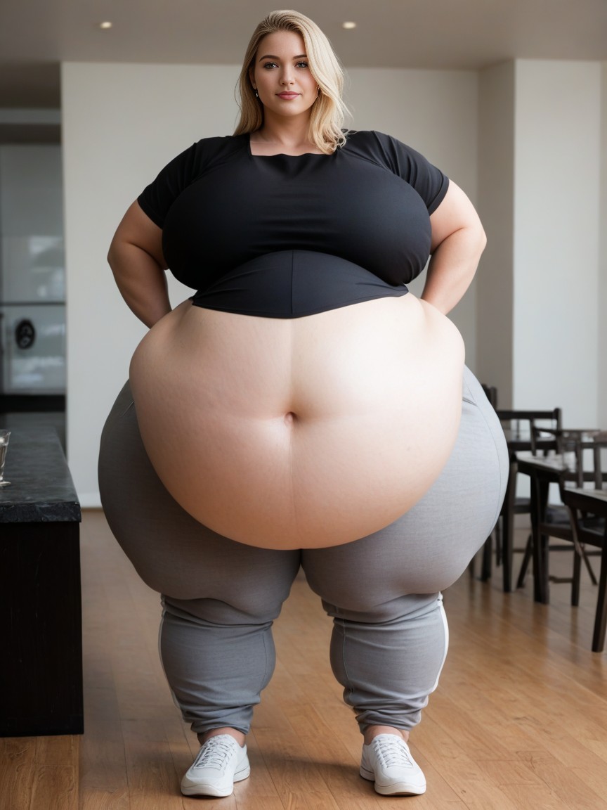 Yoga Pants, Ssbbw, Blonde Hair AI Porn