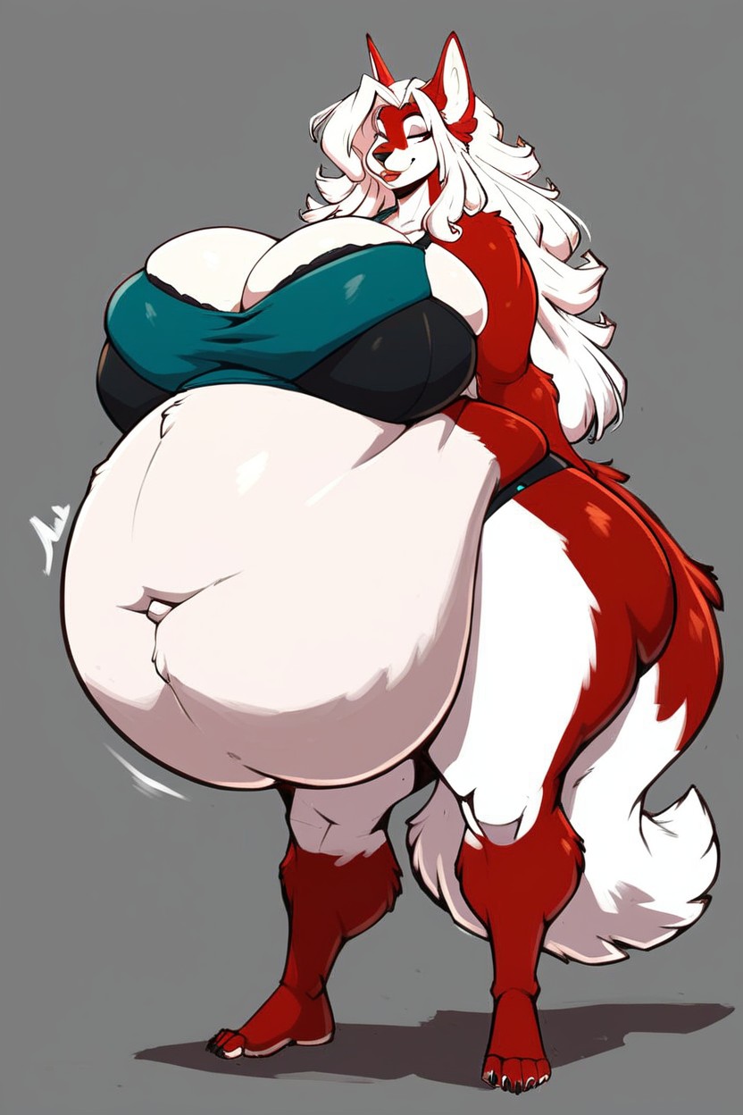 Hyper Gigantic Belly, Ssbbw Wider She Is Tall, Thick Thighs Porno IA Furry