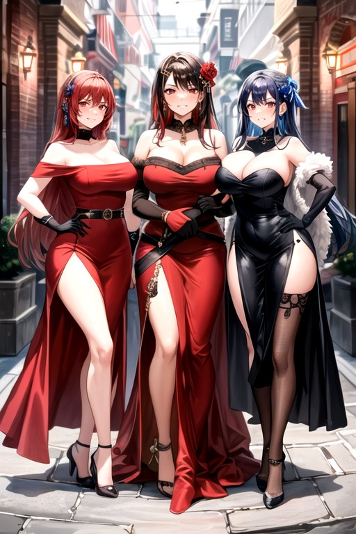 Red Heels, Blushing, Red Eyes AI Porn