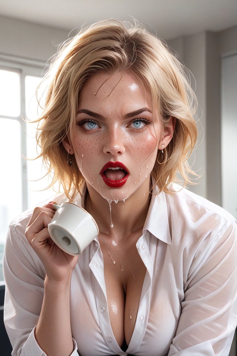 Detailed Face, Office, 18+ AI Porn