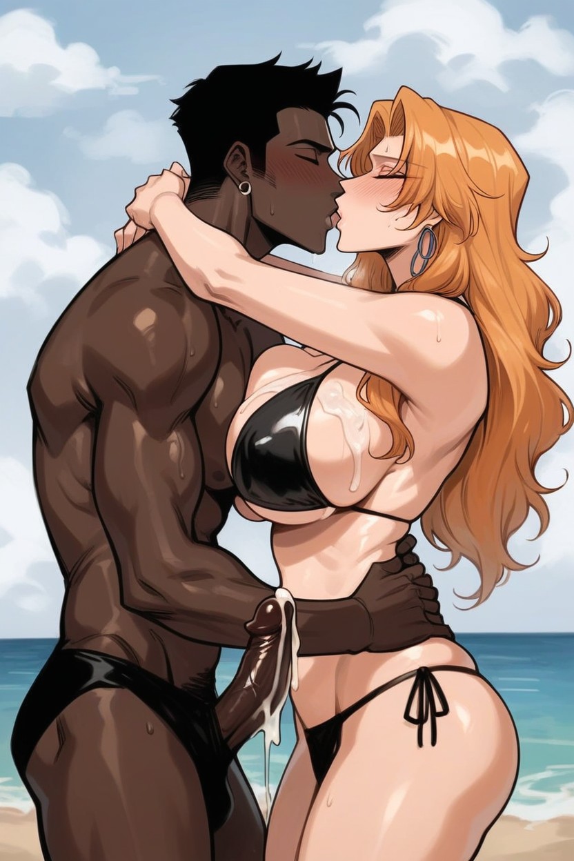Cum Squirting, Massive Breasts, On Beach Hentai AI Porn